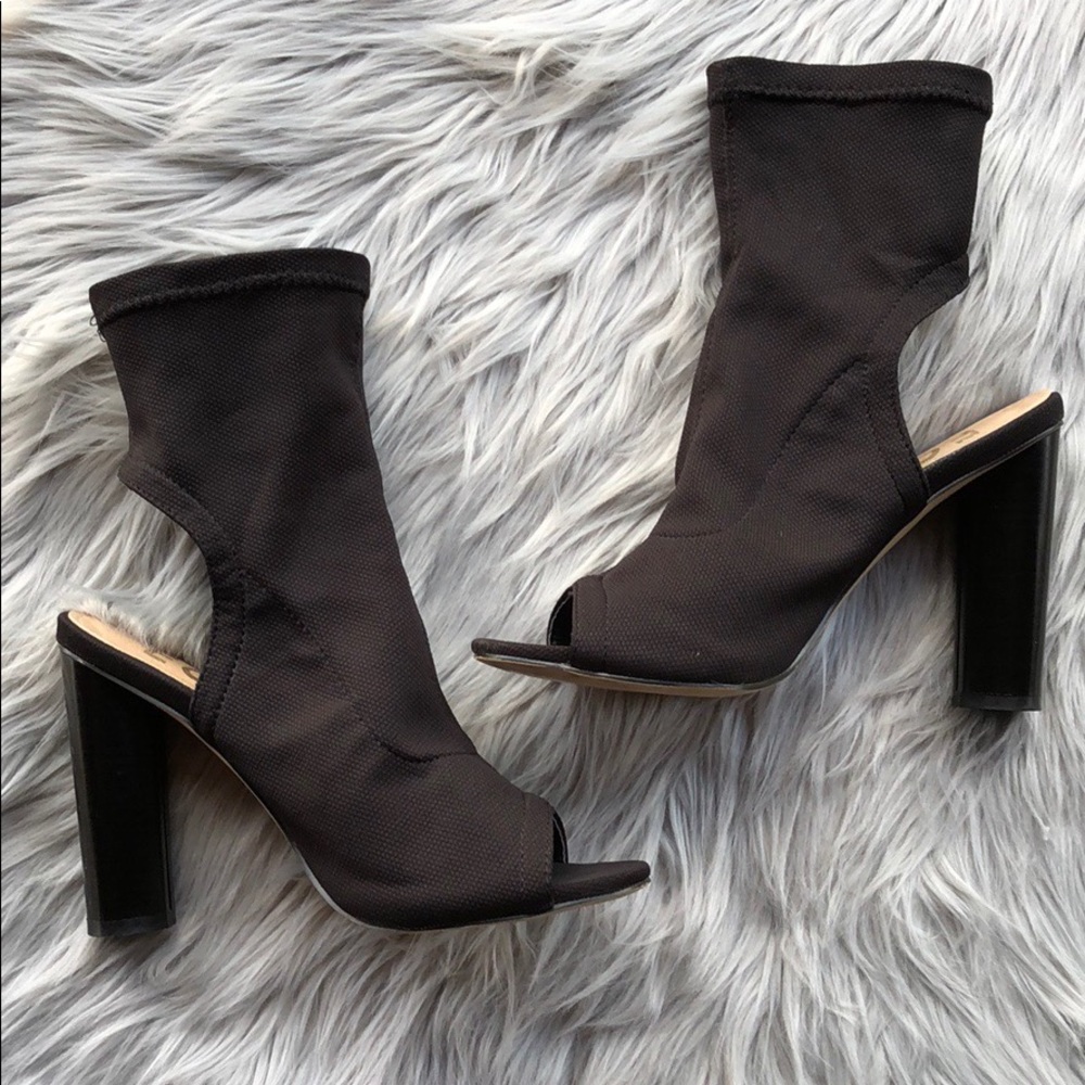 Black Knit Cut-out Booties